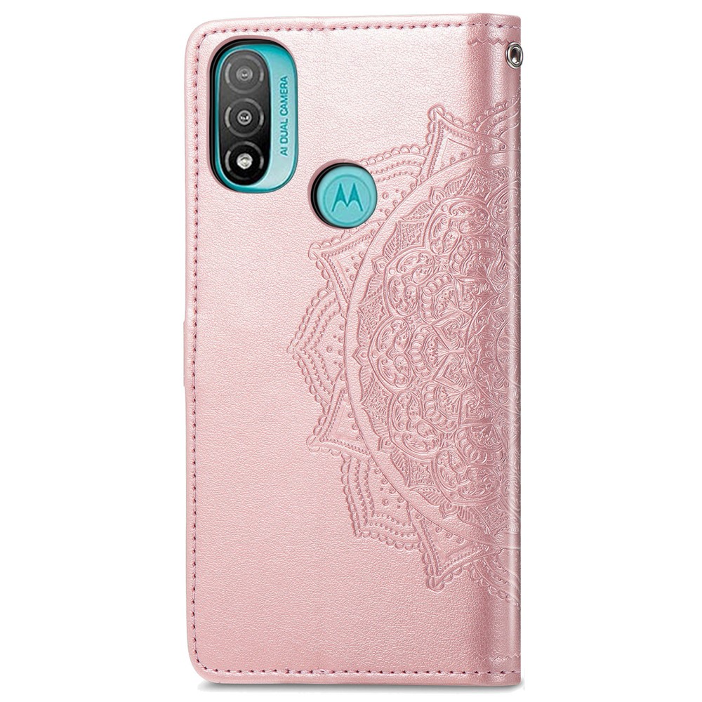 Köp Motorola Moto E20 E40 Fodral Mandala Läder Roséguld Teknikhallen se