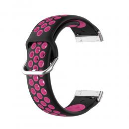  Silikon Träningsarmband Armband Versa 3/Fitbit Sense - Svart/Rosa - Teknikhallen.se