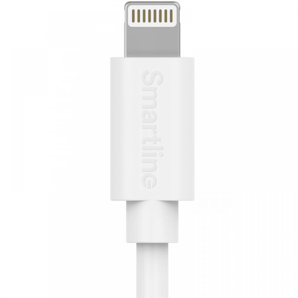 Smartline 1m USB-C - Lightning MFi Laddningskabel Vit