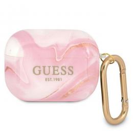 Guess Guess AirPods Pro - Marble Collection Med Karbinhake - Rosa - Teknikhallen.se