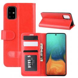 Samsung Galaxy A71 - Crazy Horse Plånboksfodral - Röd