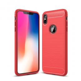 iPhone X/Xs - Brushed TPU Skal - Röd