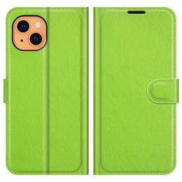 iPhone 13 Fodral Litchi Textur Grön