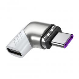 ESSAGER 100W 5A USB-C/USB-C Magnetisk Adapter Silver