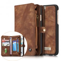 CASEME iPhone 6/6S Plus - CASEME 2-i-1 Multifunktionellt Plånboksfodral - Brun - Teknikhallen.se