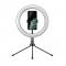 TikTok LED Selfie-Lampa 26 cm med Stativ - Svart