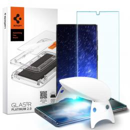 Spigen Spigen Samsung Galaxy S22 Ultra Skärmskydd Glas.tR Platinum UV - Teknikhallen.se