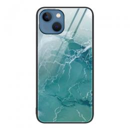 iPhone 14 Plus Skal Marmor Härdat Glas Green Ocean