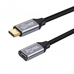 25 cm USB-C 3.1 Gen2 Hane - USB-C Hona Adapter Kabel Svart