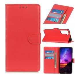 Samsung Galaxy S21 Plus - Litchi Plånboksfodral - Röd