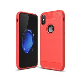 iPhone X / XS - Brushed TPU Skal - Röd