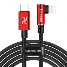 BASEUS Baseus MVP Elbow 2m 18W USB-C - Lightning PD - Röd - Teknikhallen.se