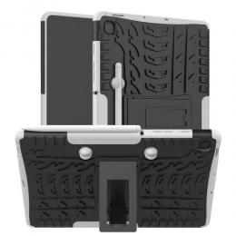 Samsung Galaxy Tab S6 Lite Skal Rugged Kickstand Armor Vit