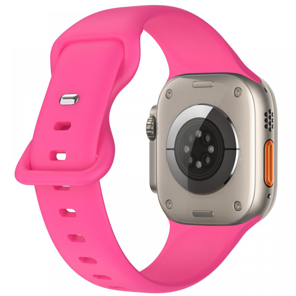Silikon Armband Butterfly Apple Watch 42/44/45/49 mm (M/L) Hot Pink