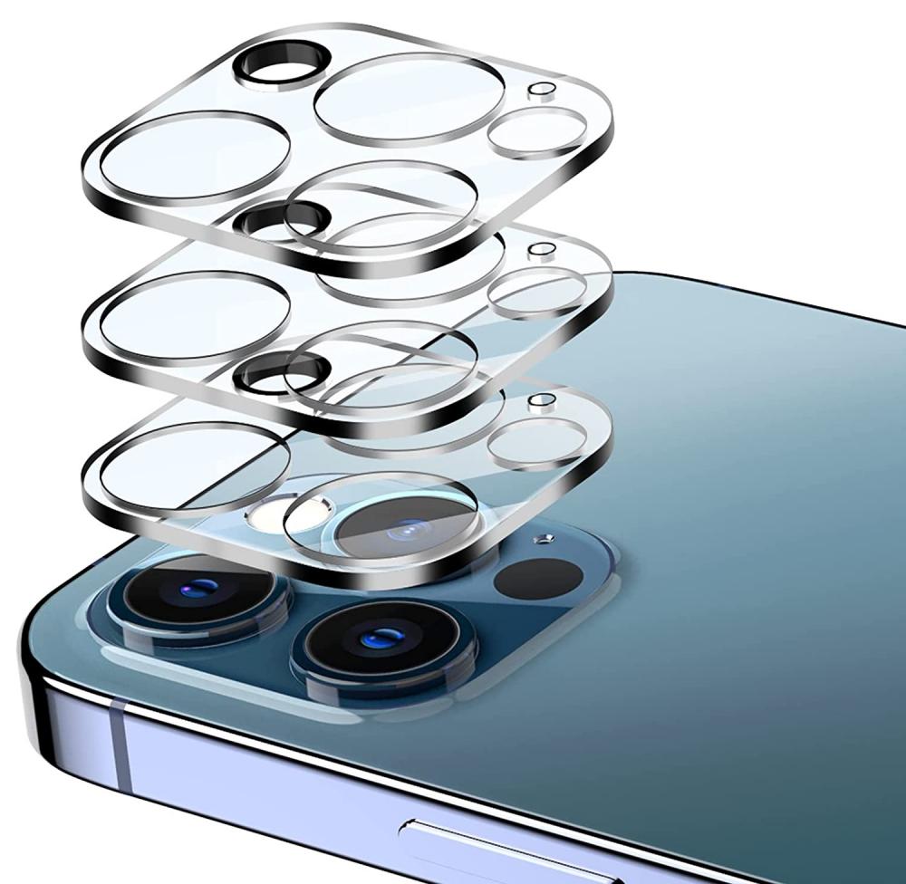 3-Pack iPhone 13 Pro/13 Pro Max Linsskydd Hrdat Glas Transparent