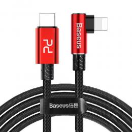 BASEUS Baseus MVP Elbow 1m 18W USB-C - Lightning PD - Röd - Teknikhallen.se