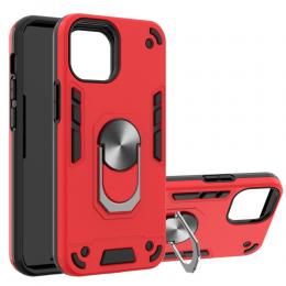 iPhone 13 Mini - Armor Ring Skal Med Magnetplatta - Röd