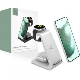 Tech-Protect Tech-Protect 3in1 Trådlös Laddare Android Vit - Teknikhallen.se