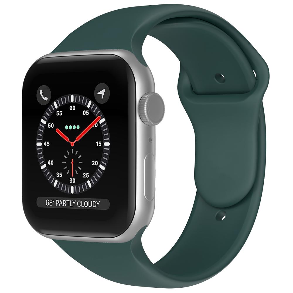 Apple Watch 38/40/41 mm Silikon Armband (M/L) Mrk Grn