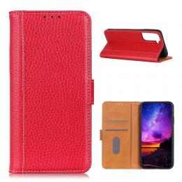 Samsung Galaxy S21 Plus - Litchi Textur Fodral - Röd