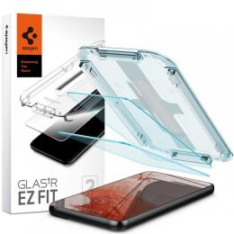 Spigen Spigen Samsung Galaxy S22 2-PACK "Ez Fit" Skärmskydd Härdat Glas - Teknikhallen.se