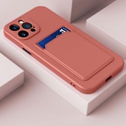 iPhone 14 Pro Skal TPU Med Kortfack Rosa/Röd