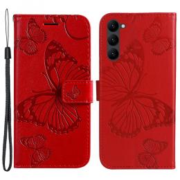 Samsung Galaxy S23 Plus Fodral Tryckta Fjärilar Röd