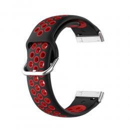 Silikon Träningsarmband Armband Versa 3/Fitbit Sense - Svart/Röd