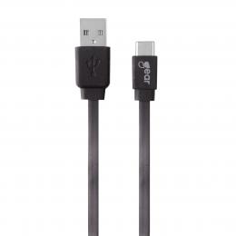 GEAR Billaddare 2.4A 2xUSB Inkl. 1m USB-C Kabel Svart