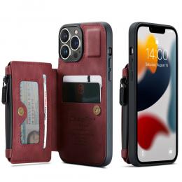 CASEME iPhone 13 Pro Skal Med Magnetisk Plånbok Röd