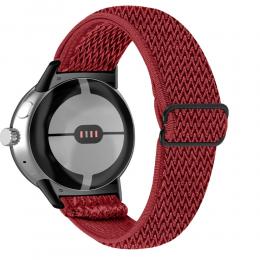 Google Pixel Watch / Watch 2 Justerbart Nylon Armband Röd