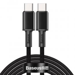 BASEUS Baseus 2m 100W 5A PD QC USB-C - USB-C Flätad Nylon Kabel - Svart - Teknikhallen.se