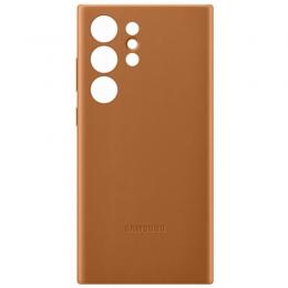 Samsung Galaxy S23 Ultra Skal Leather Cover Camel