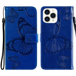 iPhone 13 Pro Max - Butterfly Läder Fodral - Blå