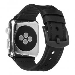 Läderarmband Apple Watch 41/40/38 mm - Svart