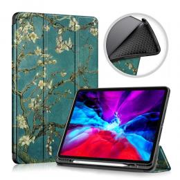 iPad Pro 12.9 (2020/2021) - Tri-Fold Fodral Med Pennhållare - Peach Blossom