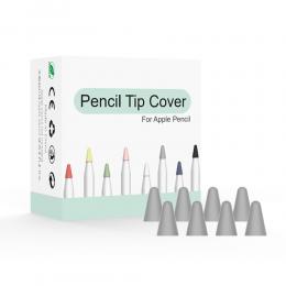 8-PACK Apple Pencil 1/2 Spetsskydd / Tip Cover Grå