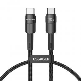ESSAGER 1m 100W 5A PD USB-C - USB-C Laddningskabel Svart