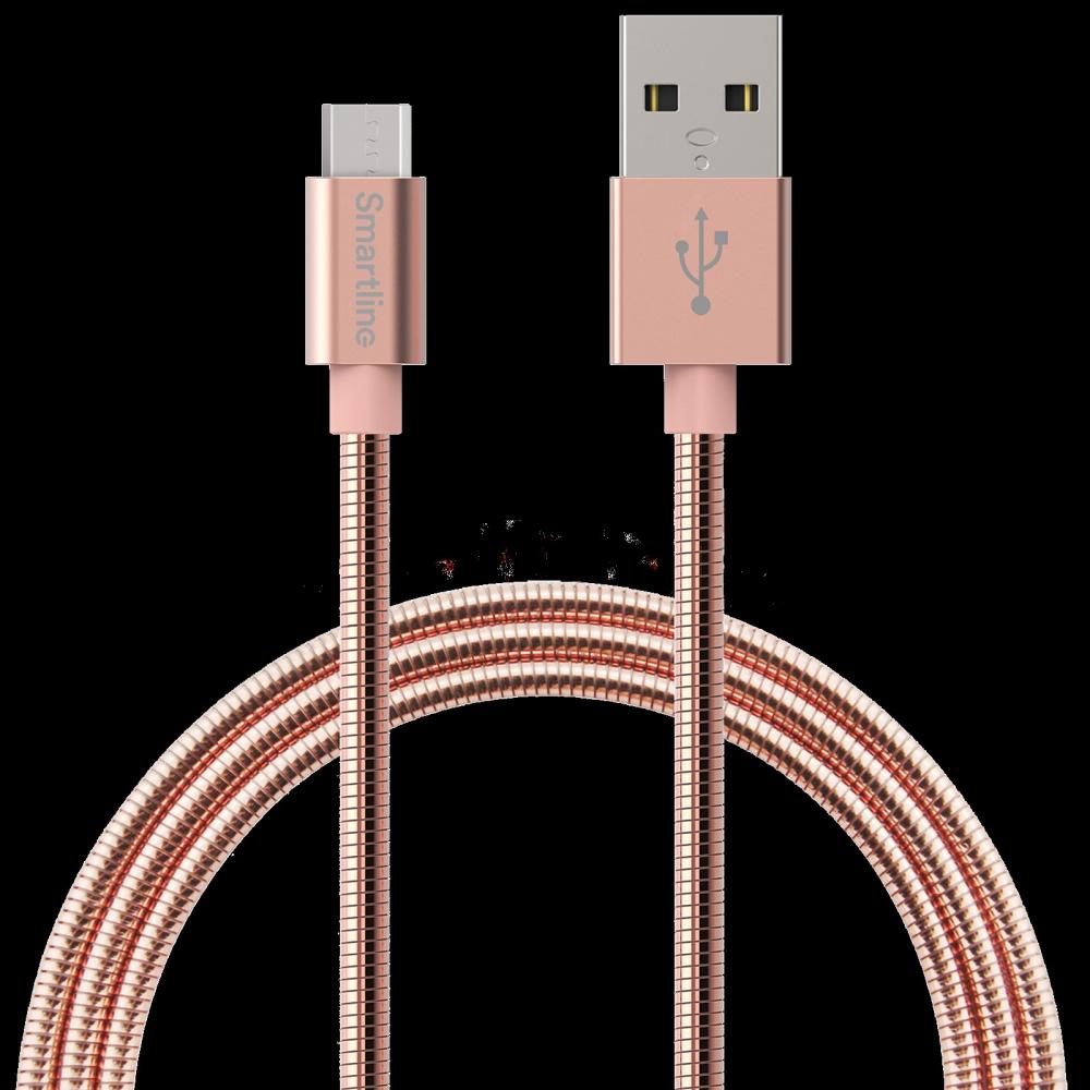 Smartline 1m Micro USB Laddningskabel Metallic Rosguld