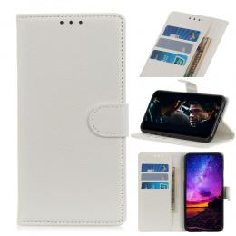  Samsung Galaxy Note 10 Plus - Plånboksfodral Litchi - Vit - Teknikhallen.se