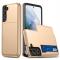 Samsung Galaxy S22 Skal Hybrid Kortfack Guld