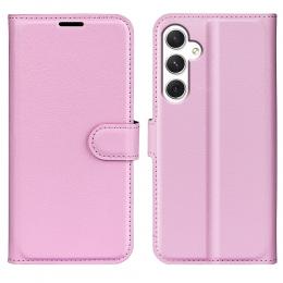 Samsung Galaxy S24 Fodral Litchi Läder Ljus Rosa