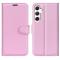 Samsung Galaxy S24 Fodral Litchi Lder Ljus Rosa