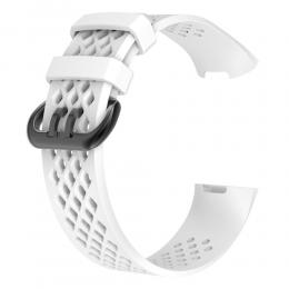 Ihåligt Silikon Armband Fitbit Charge 4/3 (L) Vit