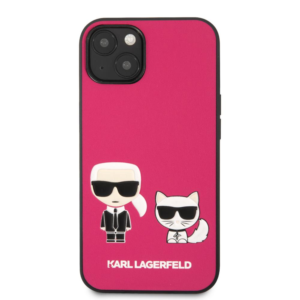 Karl Lagerfeld iPhone 13 Skal Karl & Choupette PU Lder Fuchsia