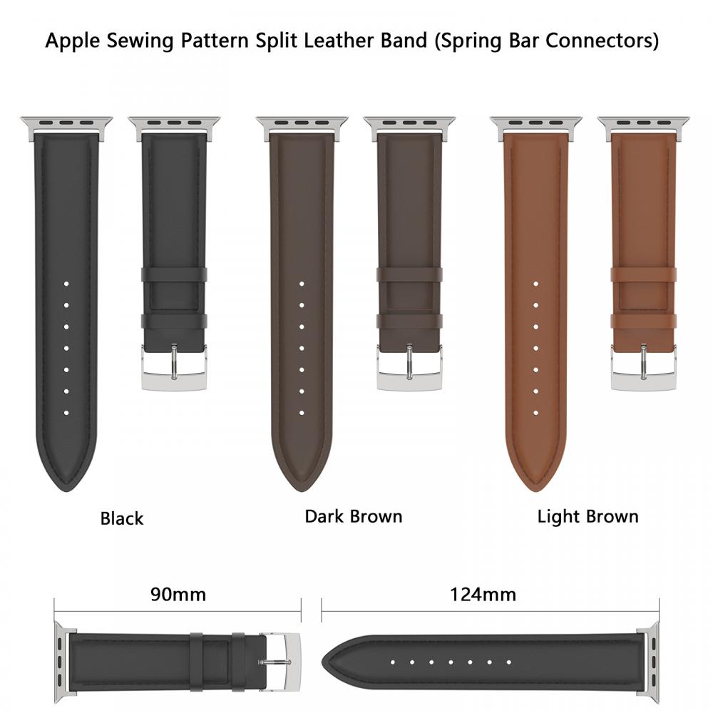 kta Lder Armband Apple Watch 41/40/38 mm Svart