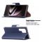 Samsung Galaxy S22 Ultra Fodral Litchi Textur Mrk Bl