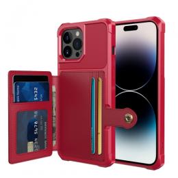 iPhone 14 Pro Skal Med Plånboksfunktion Röd