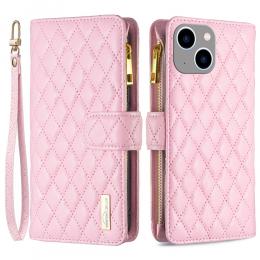 iPhone 15 Fodral Diamond Multifunktionell Rosa