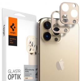 Spigen iPhone 13 Pro / 13 Pro Max 2-PACK Optik.tR Linsskydd Härdat Glas Guld
